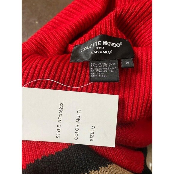 Colette Mordo For Sadimara Womens Pullover Sweater Multicolor Color Block M New - Picture 11 of 12